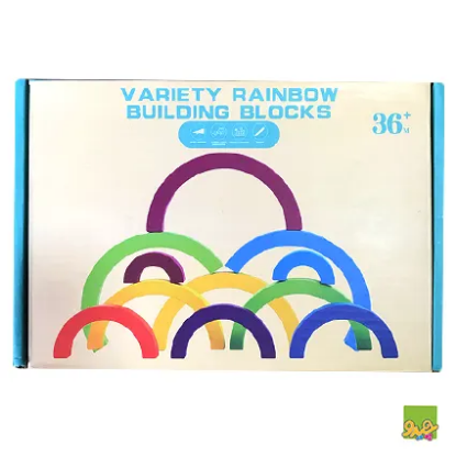 اسباب بازی ساختنی چوبی رنگین کمان 36 تکه Rainbow